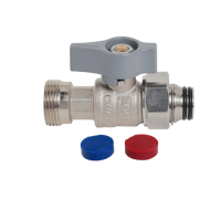 Кран шаровой прямой Högert Technik 3/4 DN20 никелированный ручка-флажок WS034346