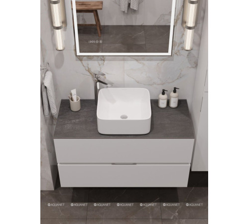 Столешница Aquanet Flat 100 с отверстием слева графит 00345788