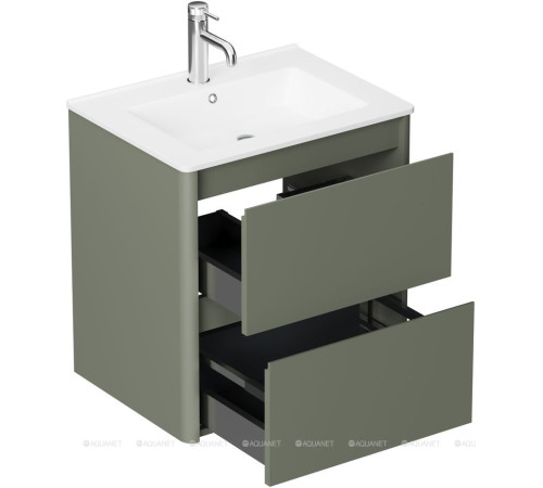 Тумба под раковину Allen Brau Gravity 60 2 ящика олива матовый 1.370008.CGM
