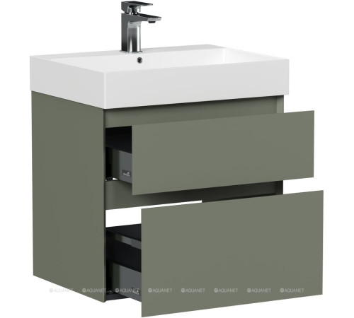 Тумба под раковину Allen Brau INFINITY 60 см 2 ящика олива матовый 1.210024.CGM