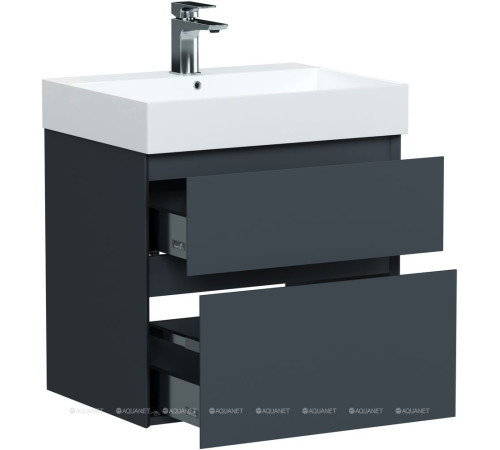 Тумба под раковину Allen Brau INFINITY 60 см 2 ящика антрацит матовый 1.210024.AM