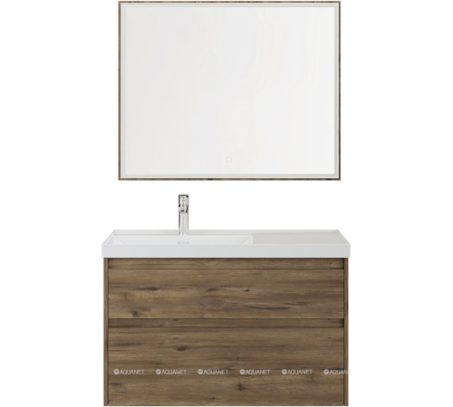 Тумба под раковину Aquanet Nova Lite 2.0 90 L 2 ящика дуб рустикальный 00346318