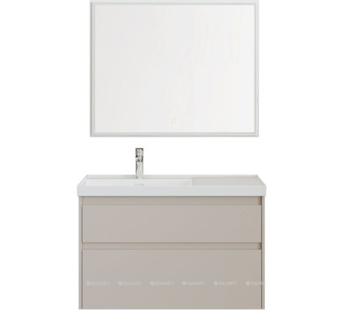 Тумба с раковиной Aquanet Nova Lite 2.0 90 L 2 ящика бежевый 00365921
