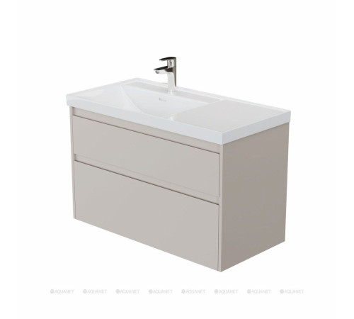 Тумба с раковиной Aquanet Nova Lite 2.0 90 L 2 ящика бежевый 00365921