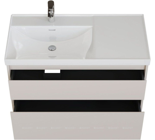 Тумба с раковиной Aquanet Nova Lite 2.0 90 L 2 ящика бежевый 00365921