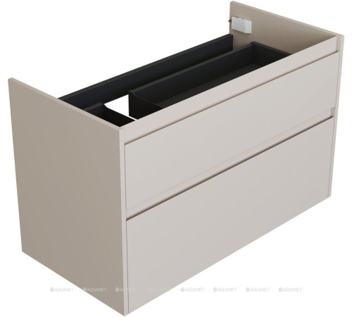 Тумба с раковиной Aquanet Nova Lite 2.0 90 L 2 ящика бежевый 00365921