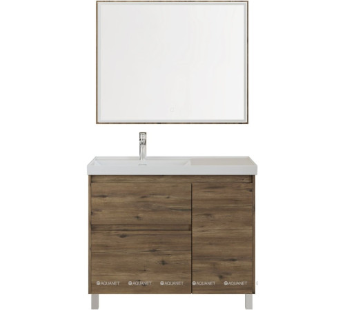 Тумба под раковину Aquanet Nova Lite 2.0 90 L напольная дуб рустикальный 00346346
