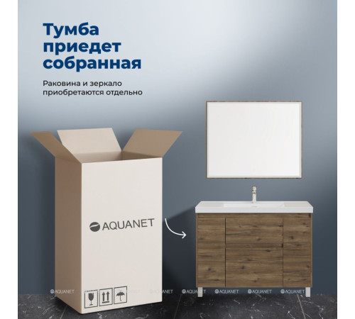 Тумба под раковину Aquanet Nova Lite 2.0 110 напольная дуб рустикальный 00346349