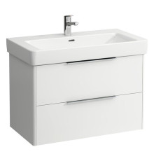 Тумба с раковиной Laufen Base 85х46 см подвесная 2 ящика белый матовый 4.0239.2.110.260.1 / 8.1396.5.000.104.1