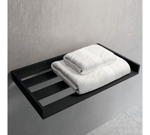 Полка для полотенец Novellini Kuadra 61.2х35 см алюминий черный матовый R90AKFPA-H