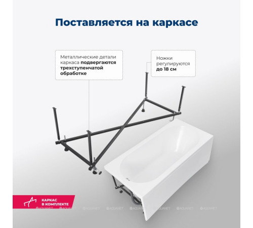 Ванна акриловая Aquanet Nexus 165x70 в комплекте 00362753