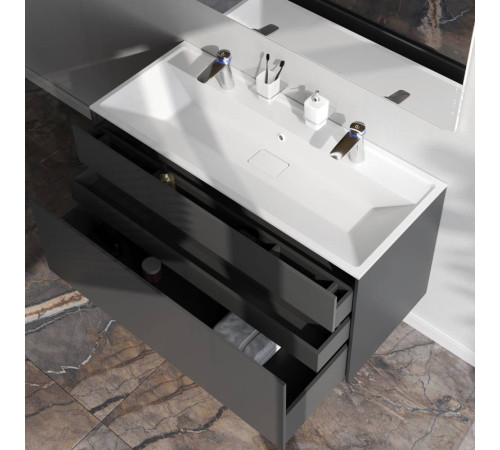 Тумба под раковину подвесная AM.PM Inspire V2.0 120 см 3 ящика графит матовый M50AFHX1203GM