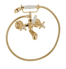Смеситель для ванны Kludi 1926 с душевым набором золото 514414520