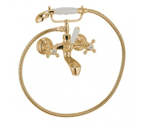 Смеситель для ванны Kludi 1926 с душевым набором золото 514414520