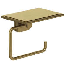 Держатель для туалетной бумаги Kludi VELA S с полкой Brushed Gold 25971N0