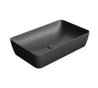 Раковина накладная GSI NUBES 600 х 380 мм без отверстия под смеситель черный матовый Ardesia 903626