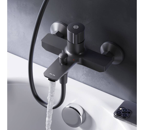 Смеситель для ванны и душа AM.PM X-Joy TouchReel нажимной черный матовый F85A10522