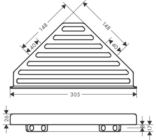 Угловая корзинка Hansgrohe AddStoris черный матовый 41741670