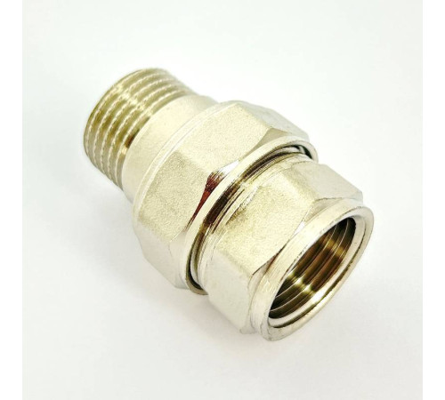 Разъемное соединение LD Pride прямое НР-ВР 1/2 никелированное с прокладкой O-RING LD.67.520.15