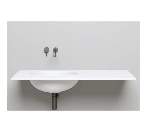 Раковина встраиваемая снизу Salini Marea 12 545х375х187 мм с переливом S-Sense белый глянцевый 1101109G