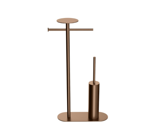 Стойка напольная Boheme Venturo ершик с держателем бумаги и полкой brushed bronze 10953-BRB