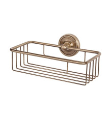 Полка-решетка для ванной подвесная TW Bristol 527 прямоугольная 24x14x7 см бронза TWBR527br