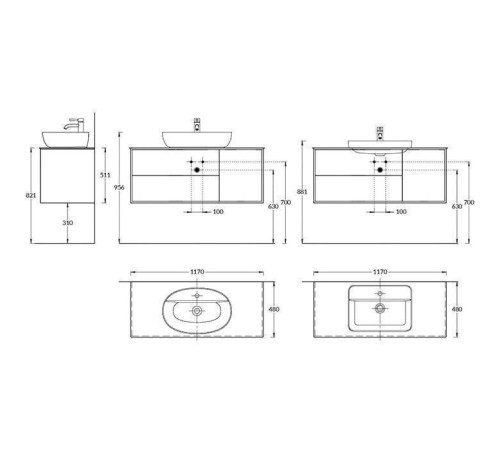 Тумба подвесная Kerama Marazzi PLAZA Modern 120x48 см 3 ящика белый / дуб виченце PLB.M.120.3\WHT.V
