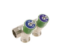 Коллектор модульный ELSEN 1 2 контура 3/4 EK с вентилями латунь EMW02.02