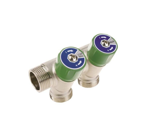 Коллектор модульный ELSEN 1 2 контура 3/4 EK с вентилями латунь EMW02.02