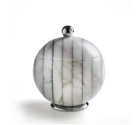 Баночка универсальная настольная 3SC Rigato 15х20 см с крышкой алебастр/хром AL48SL