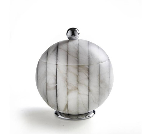 Баночка универсальная настольная 3SC Rigato 15х20 см с крышкой алебастр/хром AL48SL