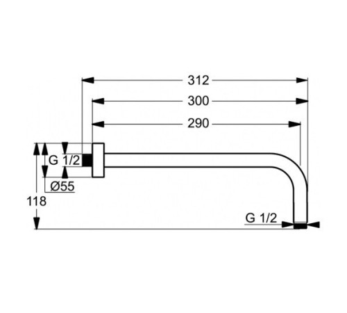 Настенный держатель верхнего душа Ideal Standard IdealRain L1 300 мм B9444AA