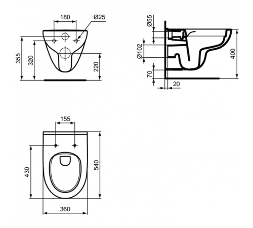 Унитаз подвесной безободковый Ideal Standard i.life B RimLS+ T471601