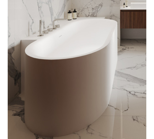 Ванна угловая правая Salini Perla CR 180x90 см S-Stone белый матовый 1049203M