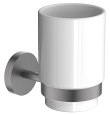 Стакан с держателем Aquatek БЕТТА оружейная сталь AQ4604BGM