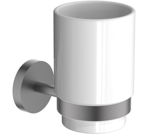 Стакан с держателем Aquatek БЕТТА оружейная сталь AQ4604BGM