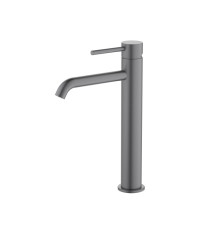 Смеситель для раковины высокий Aquanet Europa 215 мм без донного клапана оружейная сталь AQ1304BGM