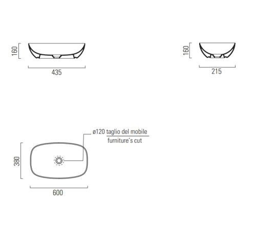 Уценка. Раковина-чаша GSI Nubes 600х380 мм белая глянцевая 978311_УЦ/3