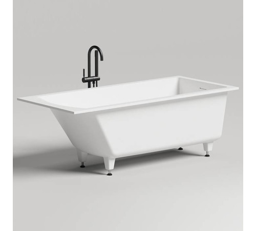 Ванна встраиваемая Salini Cascata KIT 170х75х60 см с сифоном и ножками S-Stone белый матовый 104323M