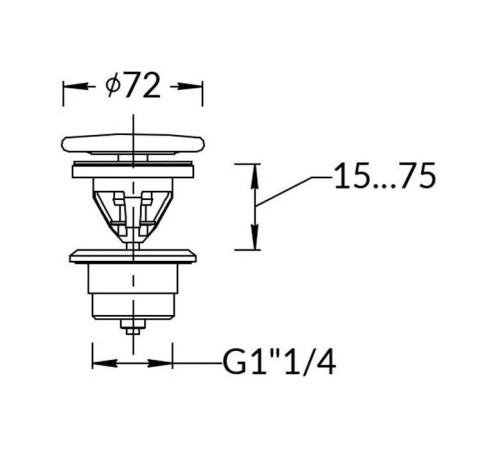 Донный клапан Kerama Marazzi клик-клак для раковины белый глянцевый DRR.2\WHT