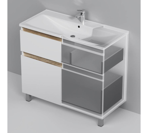 Тумба под раковину напольная AM.PM X-Joy 100 см 2 ящика белый глянец M85AFSX1002WG