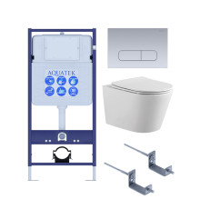 Комплект инсталляции AQUATEK ВЕГА-1905-014 рама INS-0000012 кнопка KDI-0000014 унитаз AQ1905-00