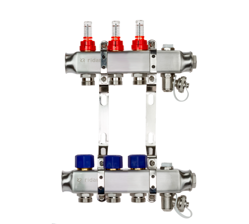 Комплект коллекторов Ридан SSM-3RF set с расходомерами и кронштейнами 3 контура 088U0953R