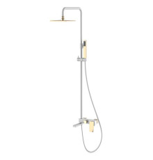 Душевая стойка с верхним душем Boheme Q 15х36х92 см белый/золото 148-WG.2