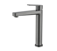 Смеситель для раковины Aquanet ЛУГАНО высокий 217 мм без донного клапана оружейная сталь AQ1704BGM