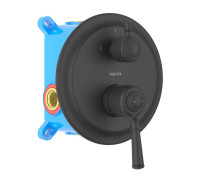 Смеситель для ванны встраиваемый Aquanet Классик 2 режима комплект матовый черный AQ1546MB