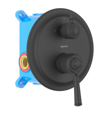 Смеситель для ванны встраиваемый Aquanet Классик 2 режима комплект матовый черный AQ1546MB