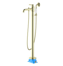 Смеситель для ванны напольный Aquanet Классик комплект полированное золото AQ1545PG