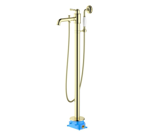 Смеситель для ванны напольный Aquanet Классик комплект полированное золото AQ1545PG