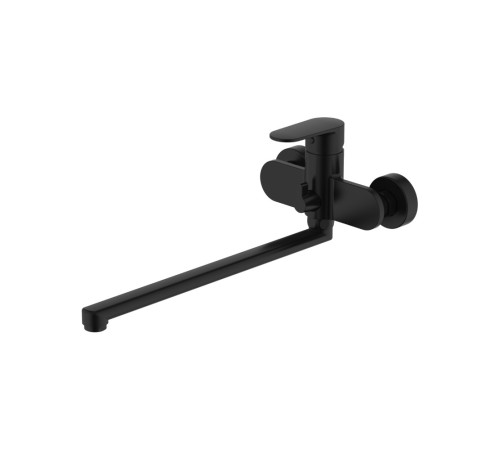 Смеситель для ванны с длинным изливом Aquanet Ника матовый черный AQ1842MB